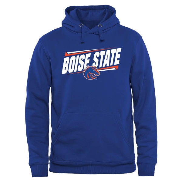 Men NCAA Boise State Broncos Double Bar Pullover Hoodie Royal